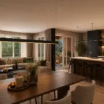 Impressie keuken woonkamer avond